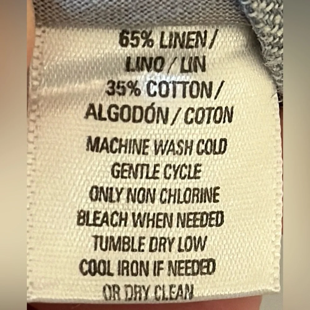 Jean jacket style Loft linen and cotton jacket with wide 3/4 sleeves. Size XL. - Picture 7 of 7